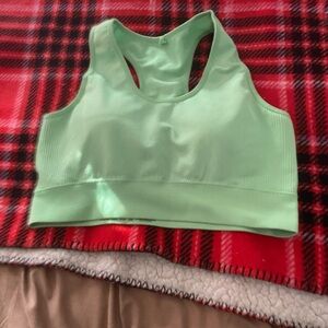 Mint Green Sports Bra with Racerback Design and Medium Support